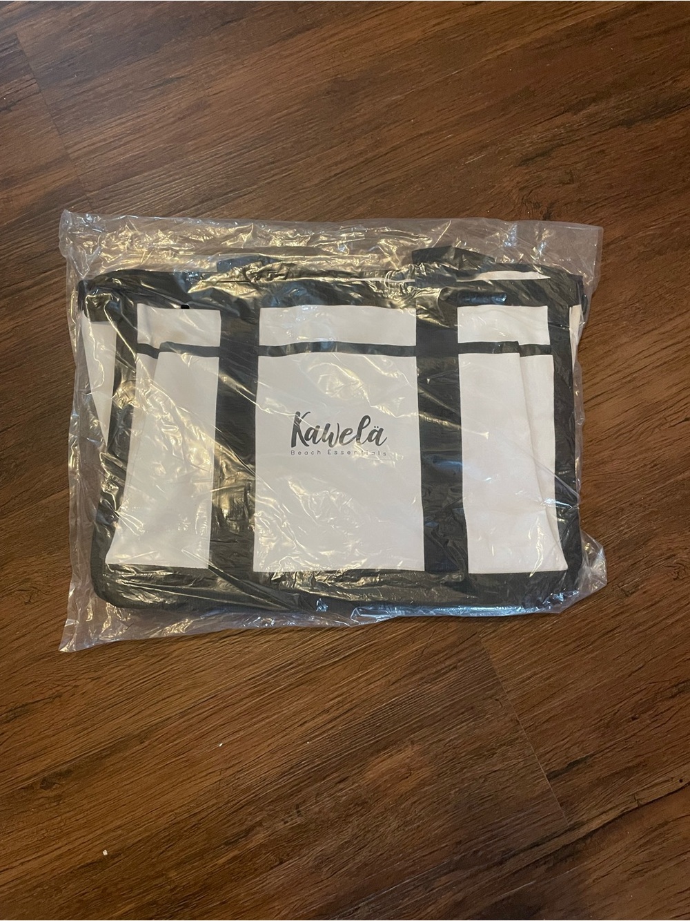 Kawela Clear Beach Tote - White with Black Trim